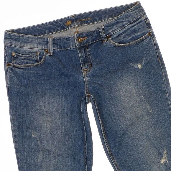 Outback Red Jeans Womens Size 10 Low Mid Boyfriend Distressed Measures 34 x 31 - Picture 5 of 9